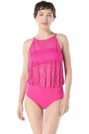 Carmen Marc Valvo High Neck One Piece Swimsuit in at Nordstrom, Size 10