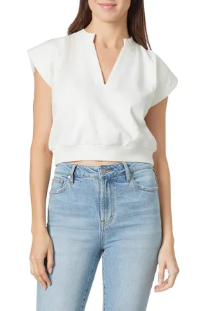 HABITUAL Extended Shoulder Crop Knit Top in at Nordstrom, Size Large