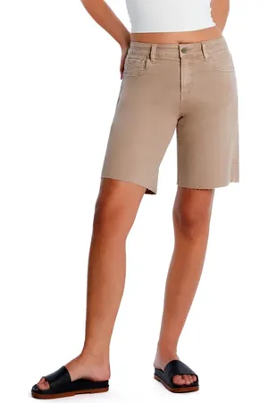 HINT OF BLU Cool Summer Raw Hem Long Denim Shorts in at Nordstrom, Size 25