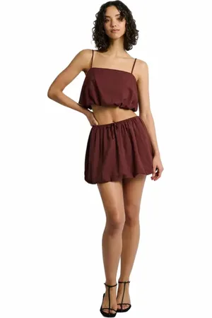 ONIA Air Linen Bubble Crop Top in at Nordstrom, Size 12