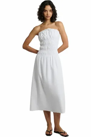 ONIA Air Linen Smocked Maxi Dress in at Nordstrom, Size X-Large