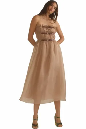 Cynthia Rowley Buckle Up Silk Organza Dress in at Nordstrom, Size X-Small