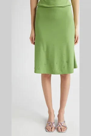 SANDY LIANG Emolga Crystal Embellished Jersey Skirt in at Nordstrom, Size Medium