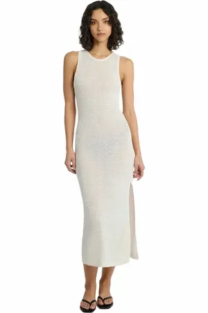 ONIA Linen Knit Scoop Back Maxi Dress in at Nordstrom, Size Small