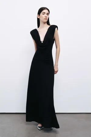 Nocturne Padded Shoulder Maxi Dress in at Nordstrom, Size Large