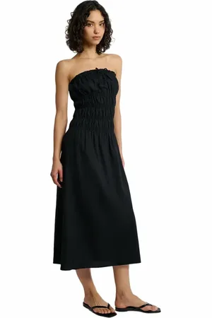 ONIA Air Linen Smocked Maxi Dress in at Nordstrom, Size X-Large