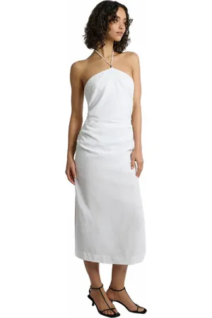 ONIA Air Linen Ruched Halter Dress in at Nordstrom, Size 4