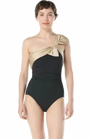 Carmen Marc Valvo Bow Underwire One Piece Swimsuit in at Nordstrom, Size 12
