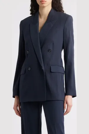 HUGO BOSS Jalet Linen Blend Doulbe Breasted Jacket in at Nordstrom, Size 0