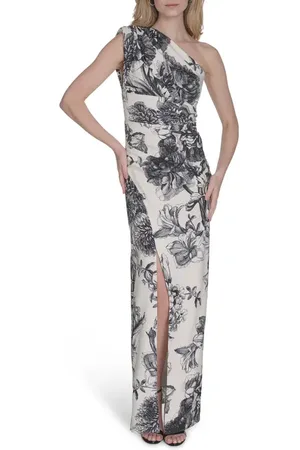 Vince Camuto Laguna Floral One-Shoulder Sheath Gown in at Nordstrom, Size 10