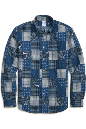 Brooks Brothers Regular Madras Patchwork Cotton Button-Down Shirt in at Nordstrom, Size Small