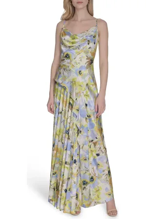 Vince Camuto Floral Cowl Neck Satin Gown in at Nordstrom, Size 10