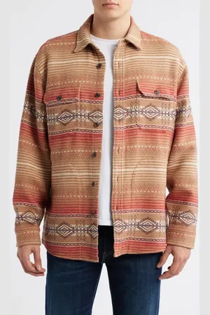 Pendleton Driftwood Stripe Chamois Button-Up Shirt in at Nordstrom, Size Medium