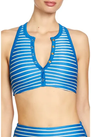 Robin Piccone Parker Stripe Bikini Top in at Nordstrom, Size Large
