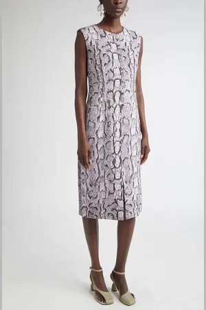 DRIES VAN NOTEN Delina Snakeskin Jacquard Sheath Dress in at Nordstrom, Size 2 Us