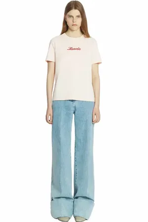 Lanvin Wide-Leg Cuffed Denim Pants in at Nordstrom, Size 36 36 Eu