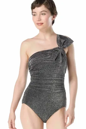 Carmen Marc Valvo Bow Underwire One Piece Swimsuit in at Nordstrom, Size 12