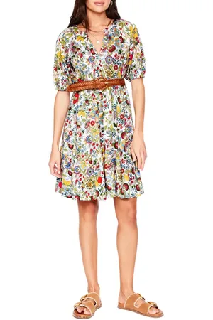 Boden Piper Floral Short Sleeve Cotton Blend Jersey Dress in at Nordstrom, Size 6