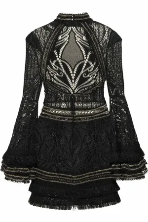 PATBO Lace and Fringe Mini Dress in at Nordstrom, Size 4