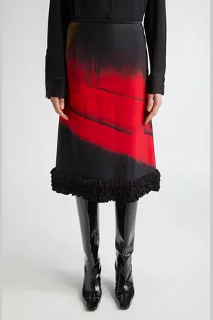 Jil Sander Print Satin Skirt in at Nordstrom, Size 8 Us