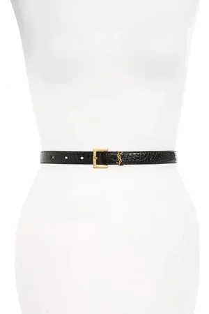 Saint Laurent Monogram Skinny Patent Leather Belt in at Nordstrom, Size 95