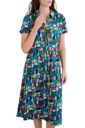 Seasalt Cornwall Mainland Floral Organic Cotton Jersey Midi Shirtdress in at Nordstrom, Size 10 Us