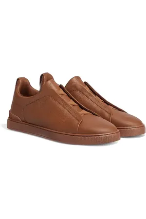 Ermenegildo Zegna Triple Stitch Deerskin Leather Slip-On Sneaker in at Nordstrom, Size 7.5Us
