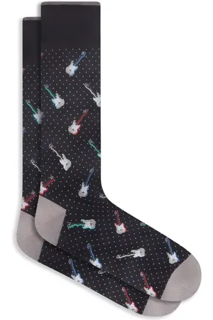 Bugatchi Guitar Mercerized Cotton Blend Dress Socks in at Nordstrom