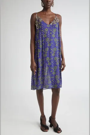 DRIES VAN NOTEN Denya Embellished Floral Slipdress in at Nordstrom, Size 10 Us