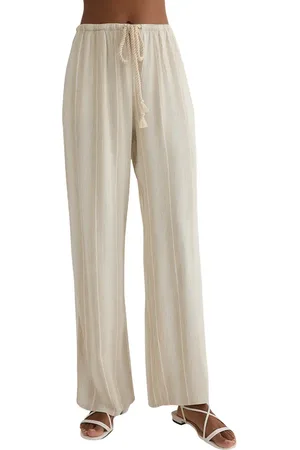 Bella Dahl Stripe Wide Leg Drawcord Pants in at Nordstrom, Size Medium