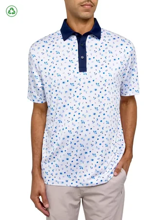 Construct Regular Fit Floral Print Recycled Performance Golf Polo in at Nordstrom, Size Medium