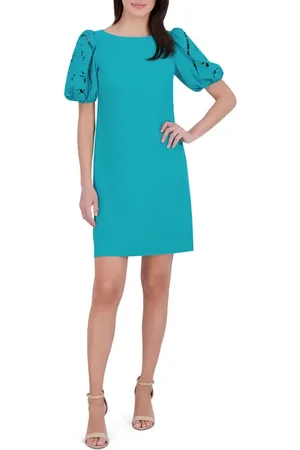 Vince Camuto Signature Puff Sleeve Crepe A-Line Dress in at Nordstrom, Size 4