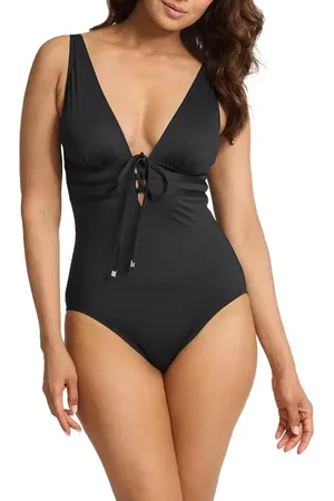 Tommy Bahama Pearl Lace-Up One-Piece Swimsuit in at Nordstrom, Size 4