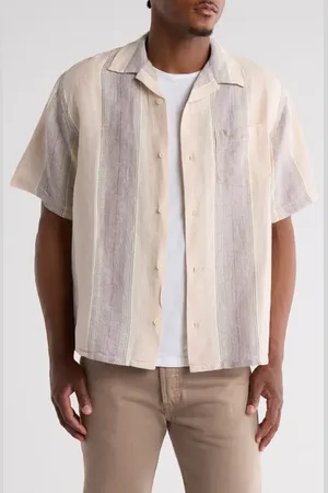 Corridor Sunset Stripe Cotton Blend Camp Shirt in at Nordstrom, Size Medium