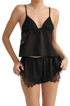 Kat The Label Darcy Lace Trim Satin Tap Shorts in at Nordstrom, Size Large