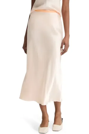 Vince Contrast Waistband Satin Skirt in at Nordstrom, Size Xx-Small