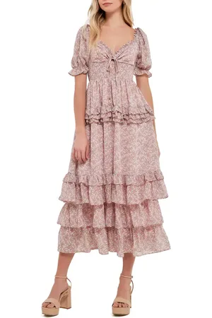 Free The Roses Ruffle Smocked Tiered Maxi Dress in at Nordstrom, Size X-Small