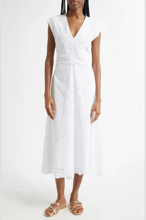 VERONICA BEARD Aven Cotton Eyelet Handkerchief Hem Dress in at Nordstrom, Size 10