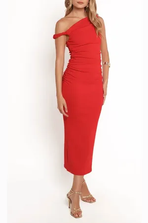 Petal & Pup Fira Asymmetric Neck Ruched Maxi Dress in at Nordstrom, Size X-Large