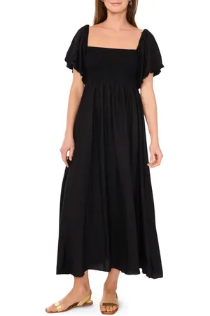 Vince Camuto Smocked Bodice Bubble Sleeve Maxi Dress in at Nordstrom, Size Small