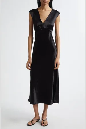 Max Mara Glizia Sleeveless Empire Waist Satin Dress in at Nordstrom, Size 10