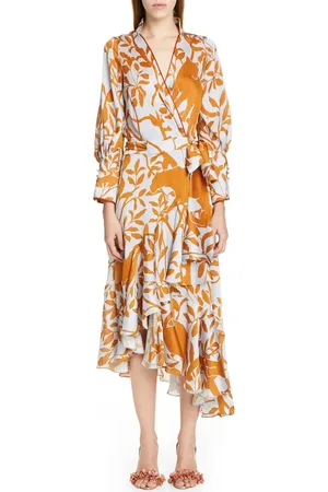 JOHANNA ORTIZ Jaguar Silhouette Asymmetrical Georgette Wrap Dress in at Nordstrom, Size 2