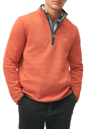 Brooks Brothers Diamond Quilted Half Zip Pullover in at Nordstrom, Size Large