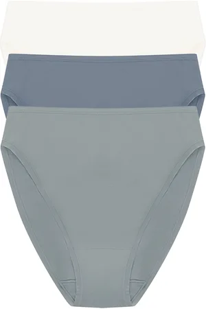 Natori Bliss Bare Cotton High Cut Brief 3-Pack in at Nordstrom, Size X-Small
