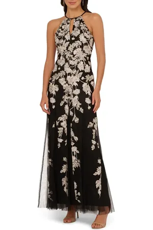Adrianna Papell Embroidered Godet Gown in at Nordstrom, Size 4