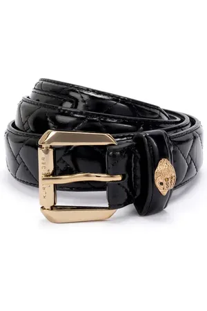 Kurt Geiger Kensington Quilted Patent Leather Belt in at Nordstrom, Size Small