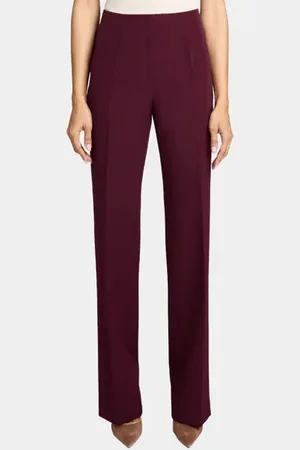 Santorelli DELLA Staight Leg Pants with Slanted Pockets in Soft Stretch Crepe in at Nordstrom, Size 10L