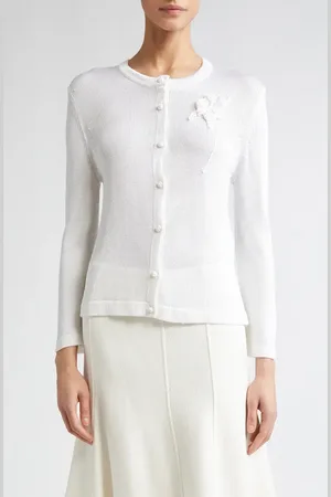 Jil Sander Crochet Flower Cardigan in at Nordstrom, Size 4 Us