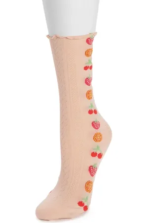 MUK LUKS Side Pattern Slouch Crew Socks in at Nordstrom
