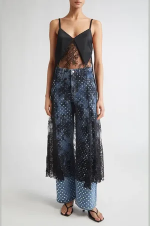 MONSE Sheer Satin & Lace Midi Dress in at Nordstrom, Size 4